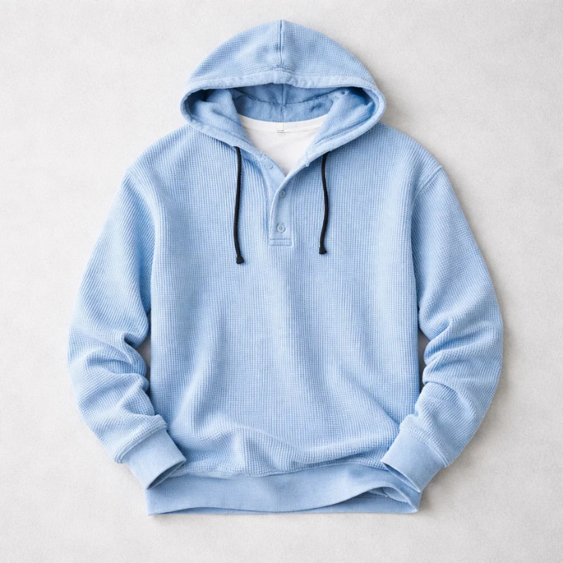Bromley | Textured Waffle-Knit Hoodie for Winter