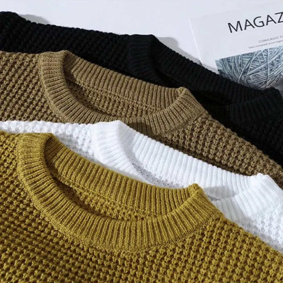 Adam | Men's Textured Knit Pullover Jumper for Winter