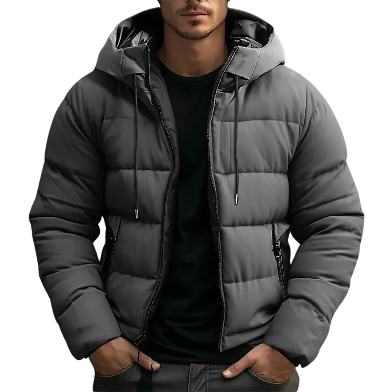 Simon | Men's Hooded Quilted Puffer Jacket for Winter