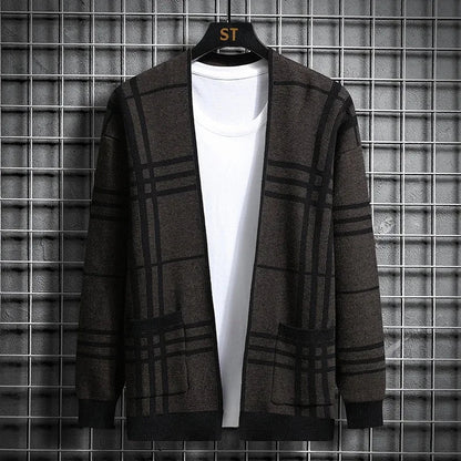 Ross | Men's Stylish Checkered Knit Cardigan for Winter