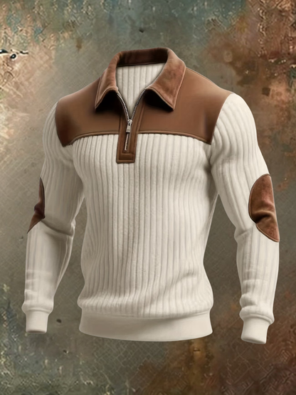 Freddie | Men's Ribbed Half-Zip Jumper for Winter