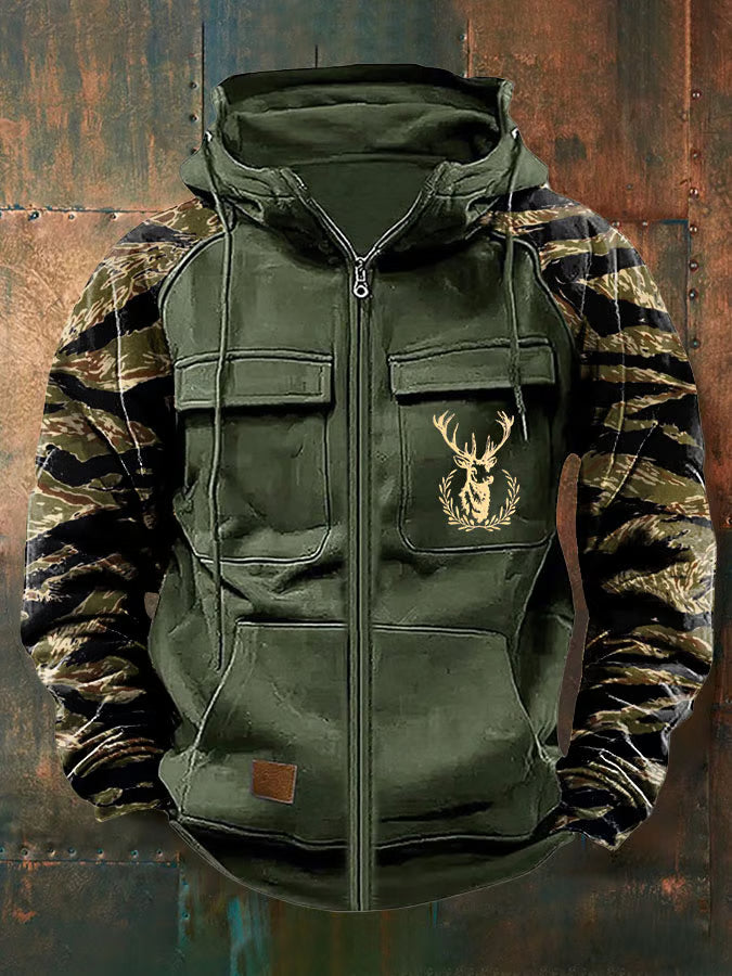 Cameron | Men's Clean Multi-Pocket Zip-Up Hoodie for Winter