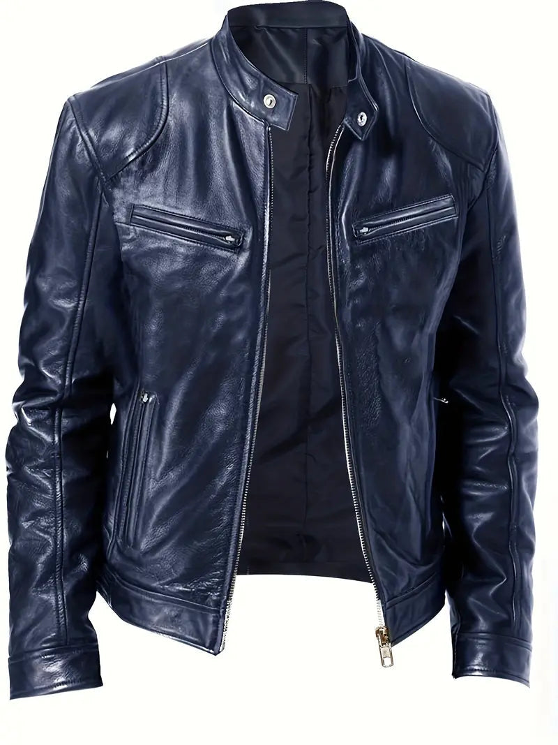 Clarence | Men's Slim-Fit Faux Leather Racer Jacket