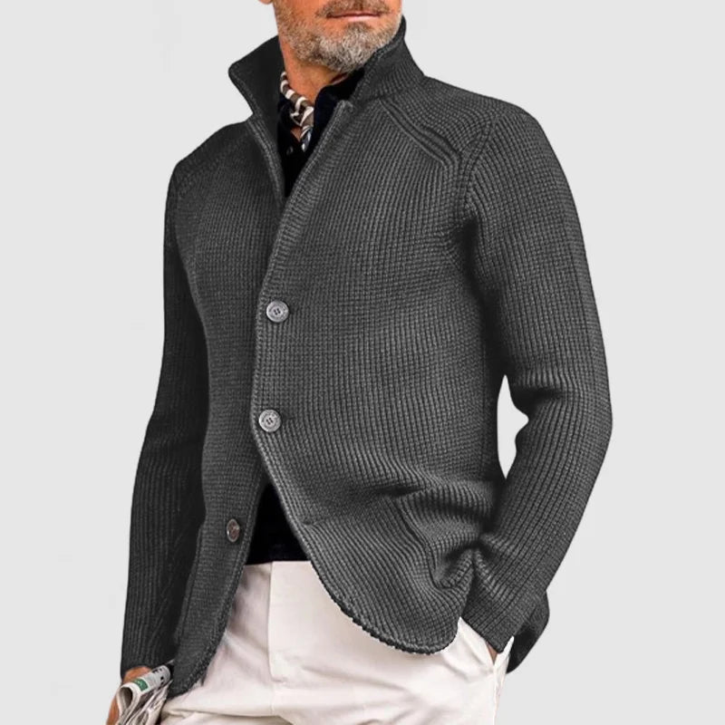 Elliot | Men's Stand-Collar Knit Cardigan for Winter