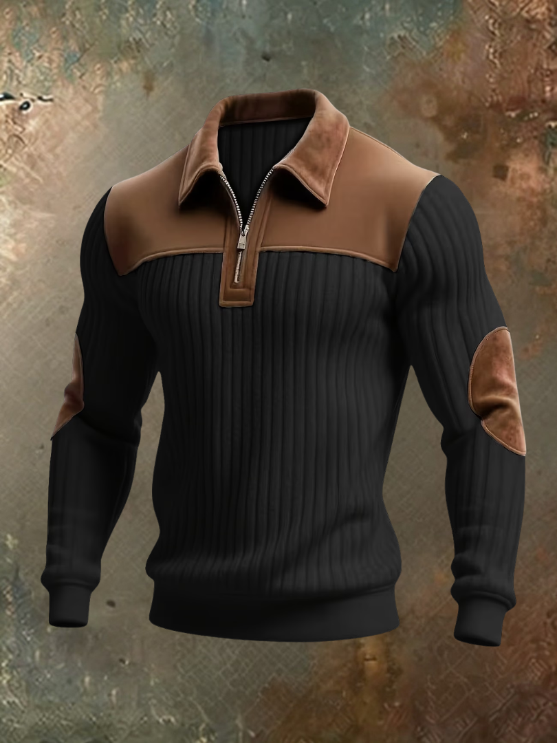 Freddie | Men's Ribbed Half-Zip Jumper for Winter