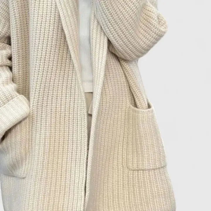Ianthe | Women's Cosy Waffle-Knit Cardigan with Notched Lapels for Winter