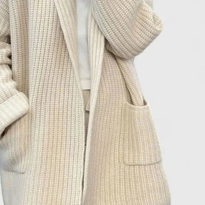 Ianthe | Women's Cosy Waffle-Knit Cardigan with Notched Lapels for Winter
