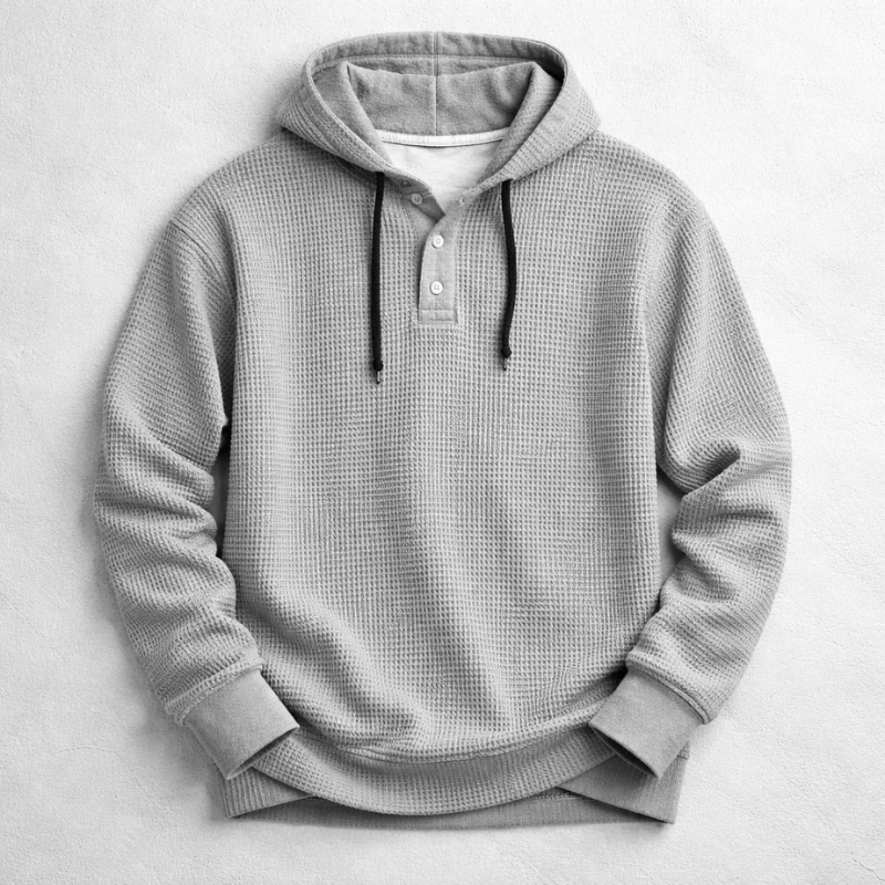 Bromley | Textured Waffle-Knit Hoodie for Winter