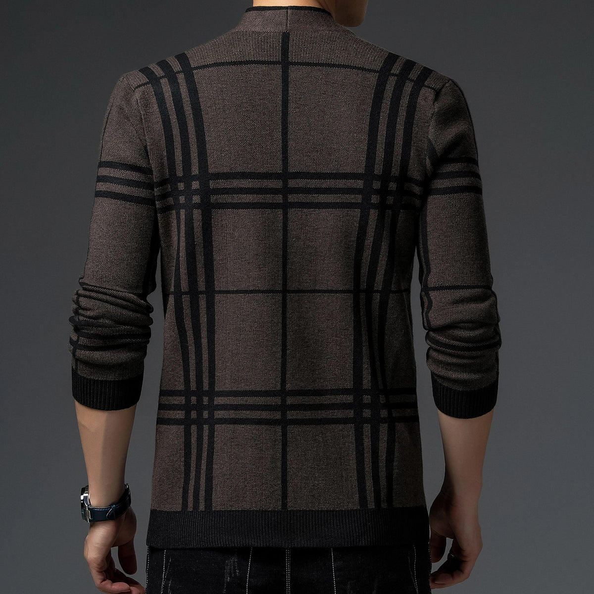 Ross | Men's Stylish Checkered Knit Cardigan for Winter