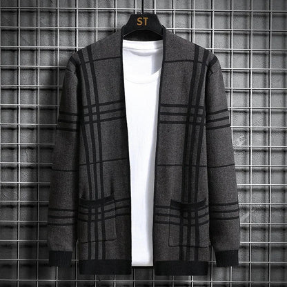 Ross | Men's Stylish Checkered Knit Cardigan for Winter