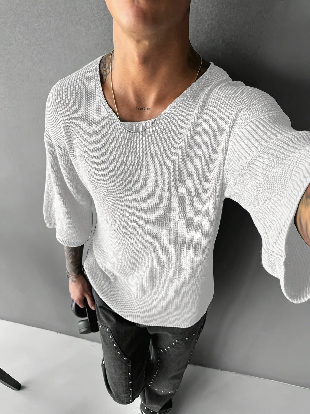 Elliot | Men's Textured Knit Pullover Jumper for Winter