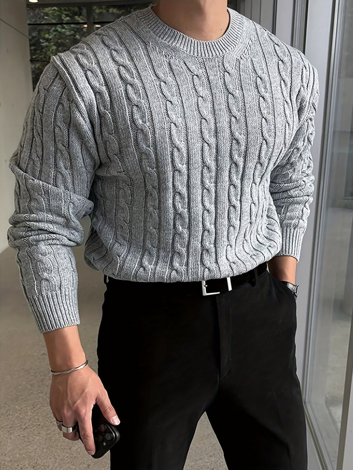 Albie | Men's Stylish Twisted-Knit Jumper for Winter