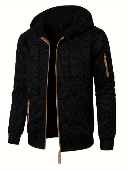 Alfie | Men's Hooded Zip-Up Knit Jumper for Winter