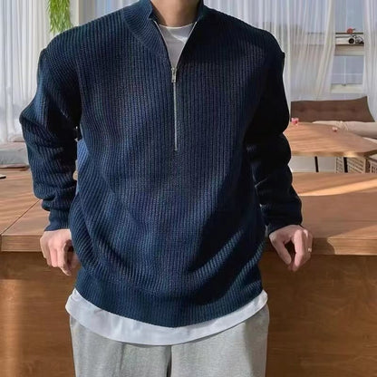 Saul | Men's Ribbed Knit Quarter-Zip Jumper for Winter