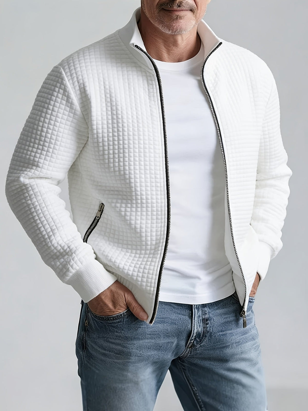 Leo | Men's Textured Waffle-Knit Jacket for Winter