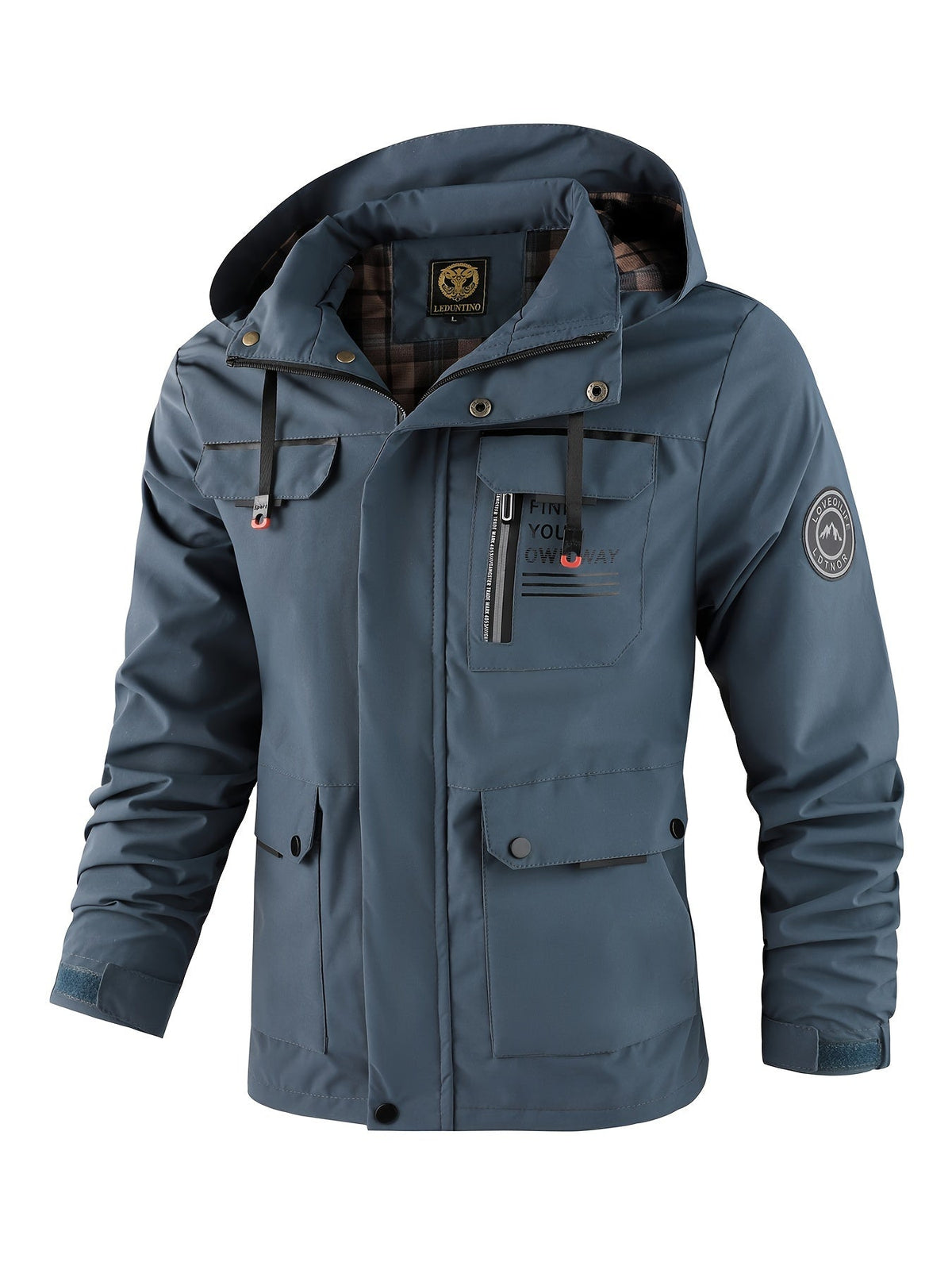 Frank | Men's Hooded Alphabet Zip-Up Jacket