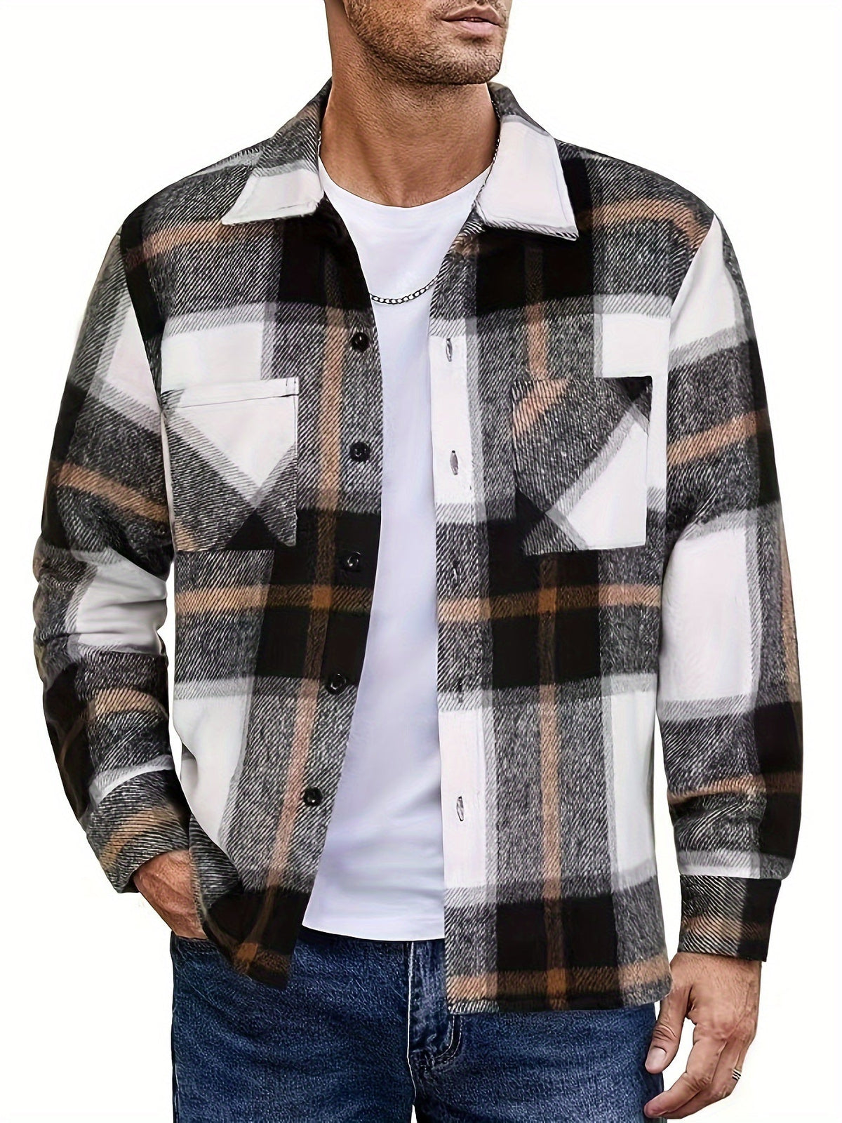 Theo | Men's Stylish Plaid Shirt Jacket