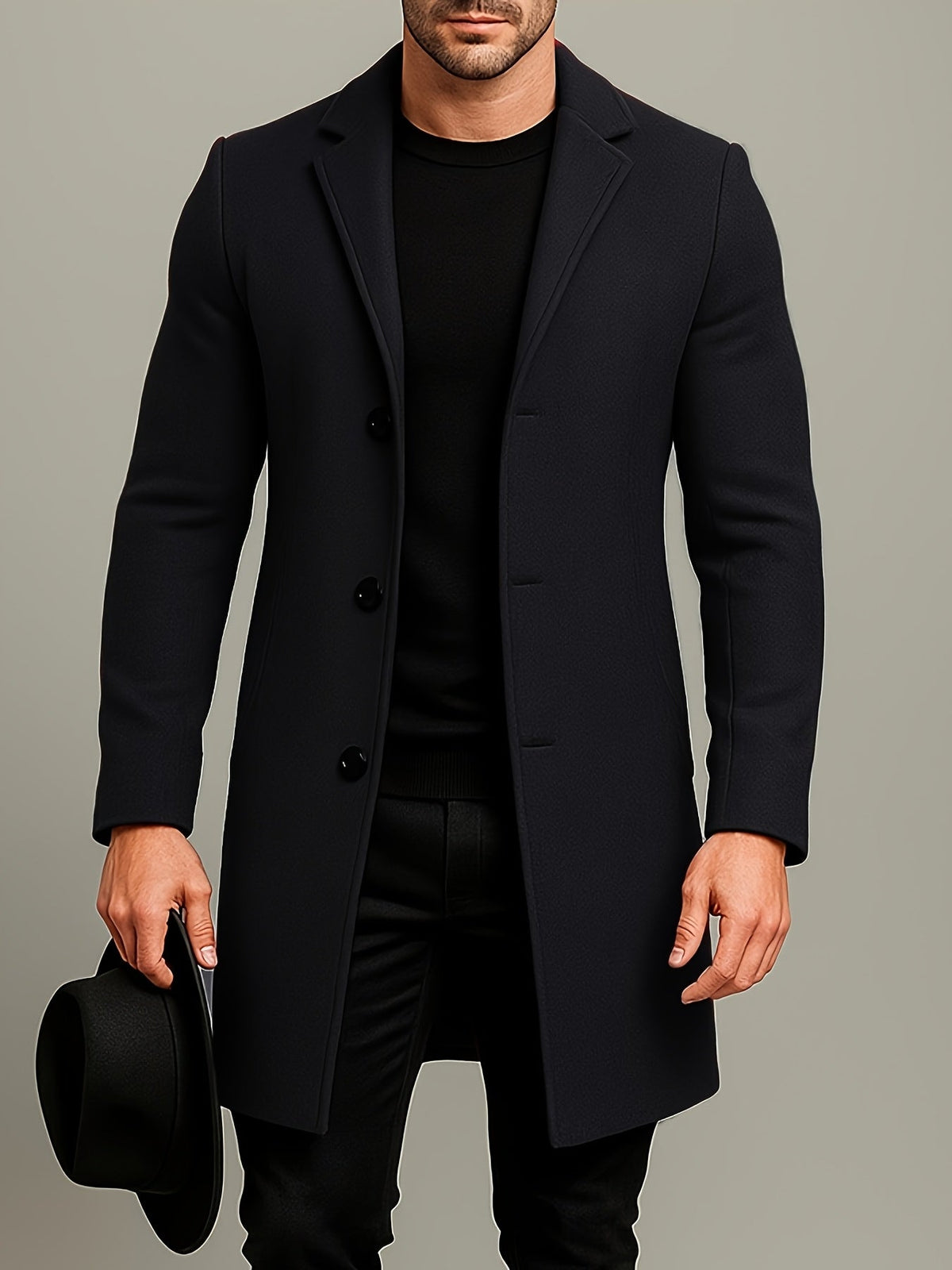 Isaac | Men's Mid-Length Classic Tweed Overcoat for Winter
