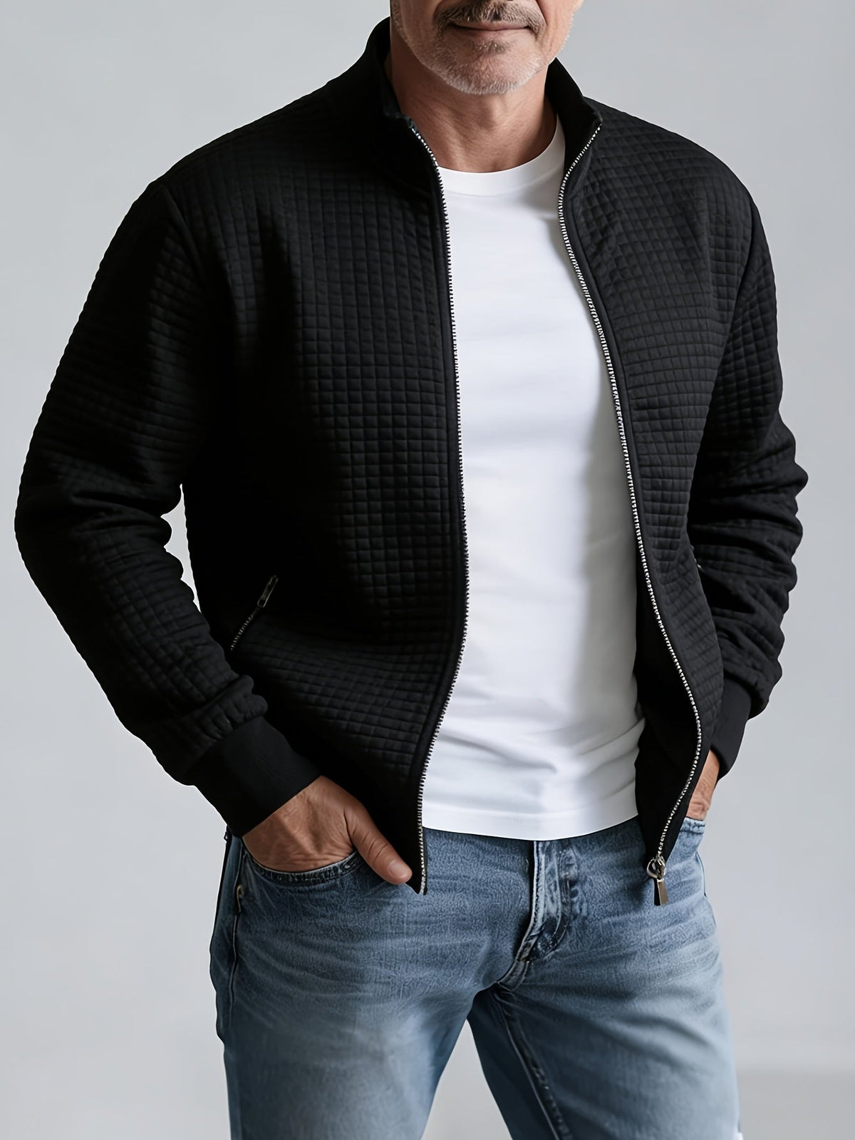 Leo | Men's Textured Waffle-Knit Jacket for Winter