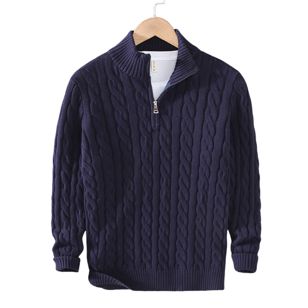 Henry | Men's Cable Knit Quarter-Zip Sweater