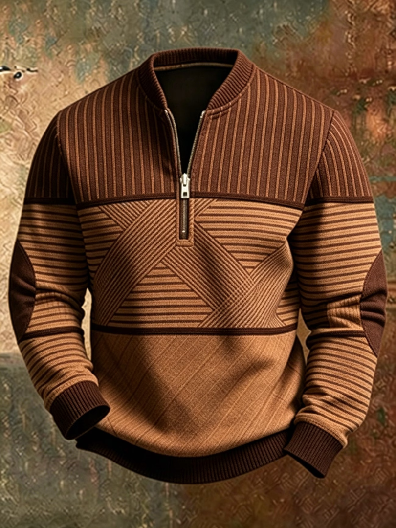 Lewis | Men's Contrast Half-Zip Jumper for Winter