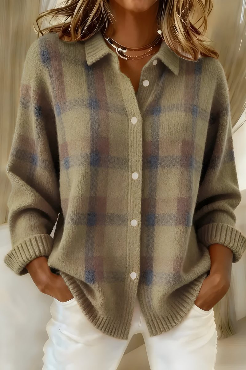 Larkspur | Women's Stylish Checkered Cardigan