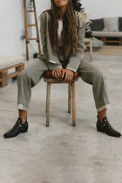 Ursuline | Women's Ankle Boots with Elegant Stud Detailing