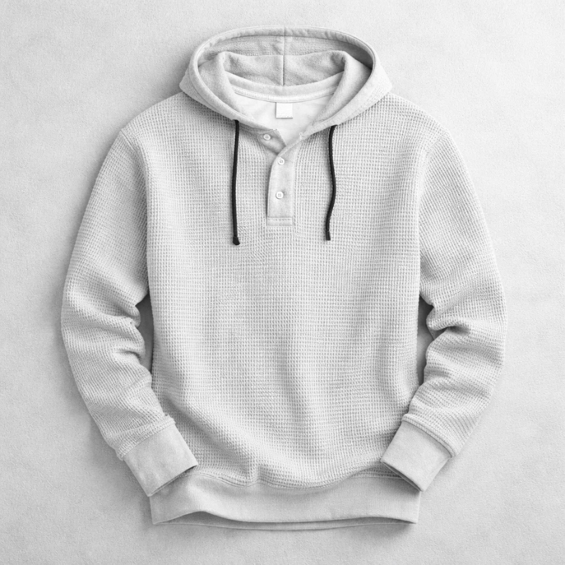 Bromley | Textured Waffle-Knit Hoodie for Winter