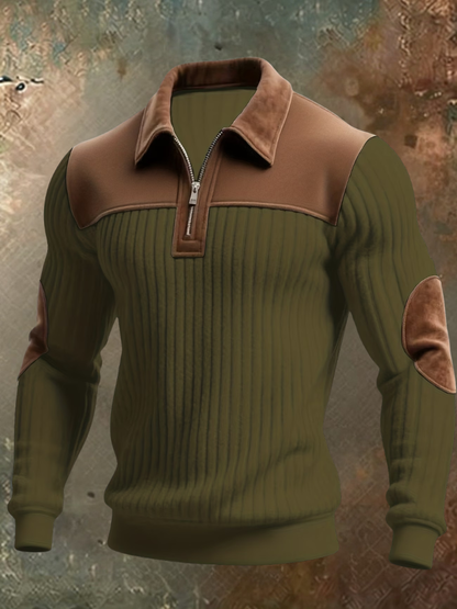 Freddie | Men's Ribbed Half-Zip Jumper for Winter