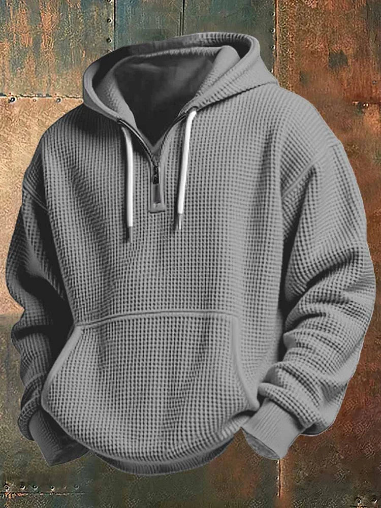 Kieran | Men's Waffle-Knit Hoodie for Winter