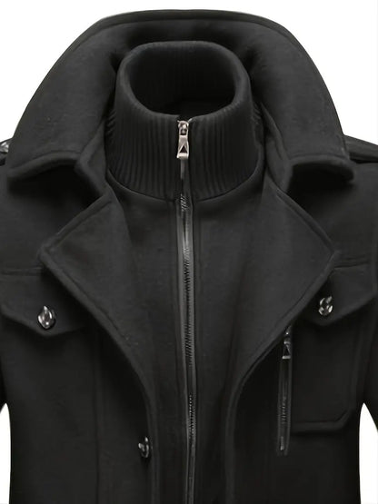 Hugh | Men's Classic Double-Breasted Pea Coat for Winter