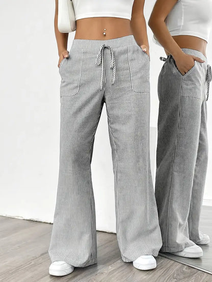 Linda | Chic Striped Trousers with Pockets