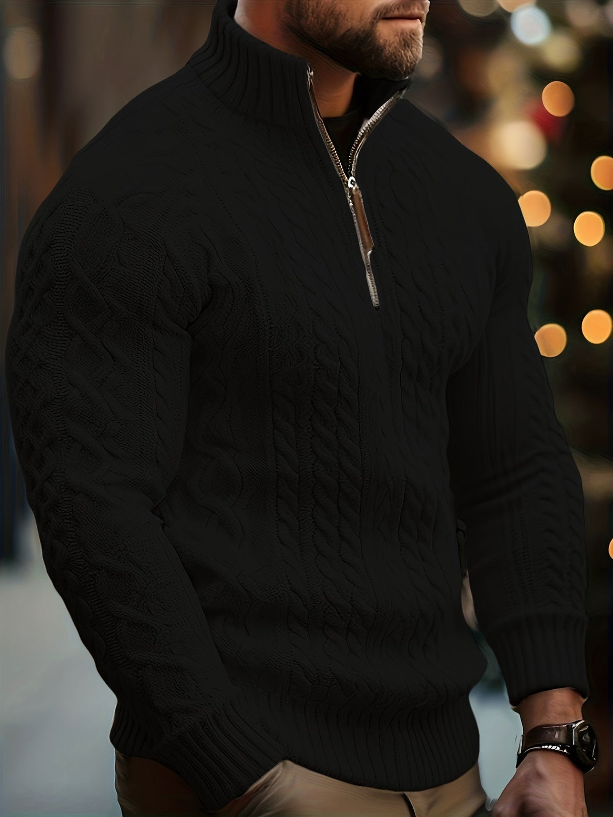 Felix | Men's Cable Knit Half-Zip Jumper for Winter
