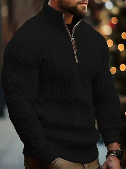 Felix | Men's Cable Knit Half-Zip Jumper for Winter