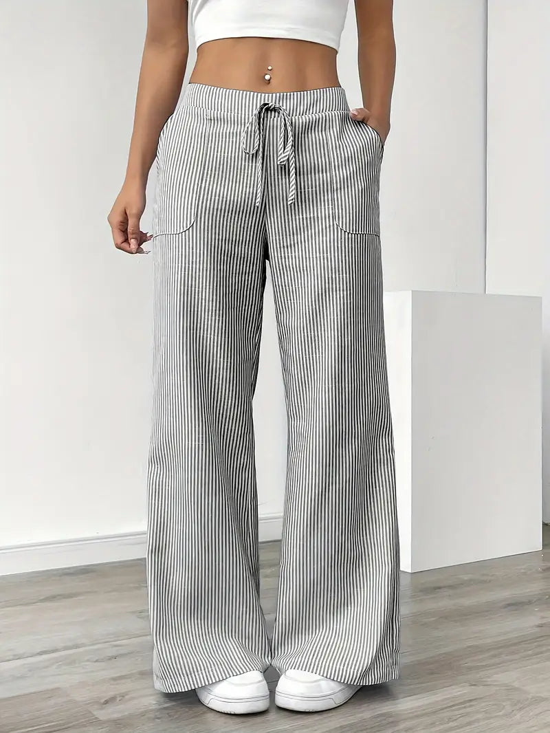 Linda | Chic Striped Trousers with Pockets