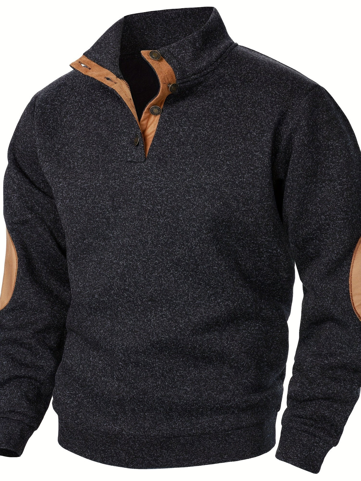Leo | Men's Stand-Collar Button-Up Knit Sweatshirt