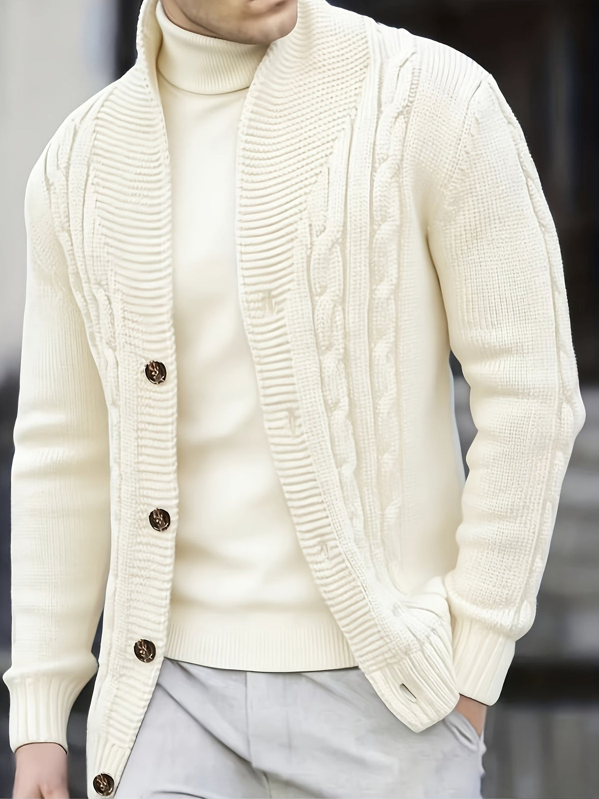 Charlie | Men's Classic Cable-Knit Pullover Jumper for Winter