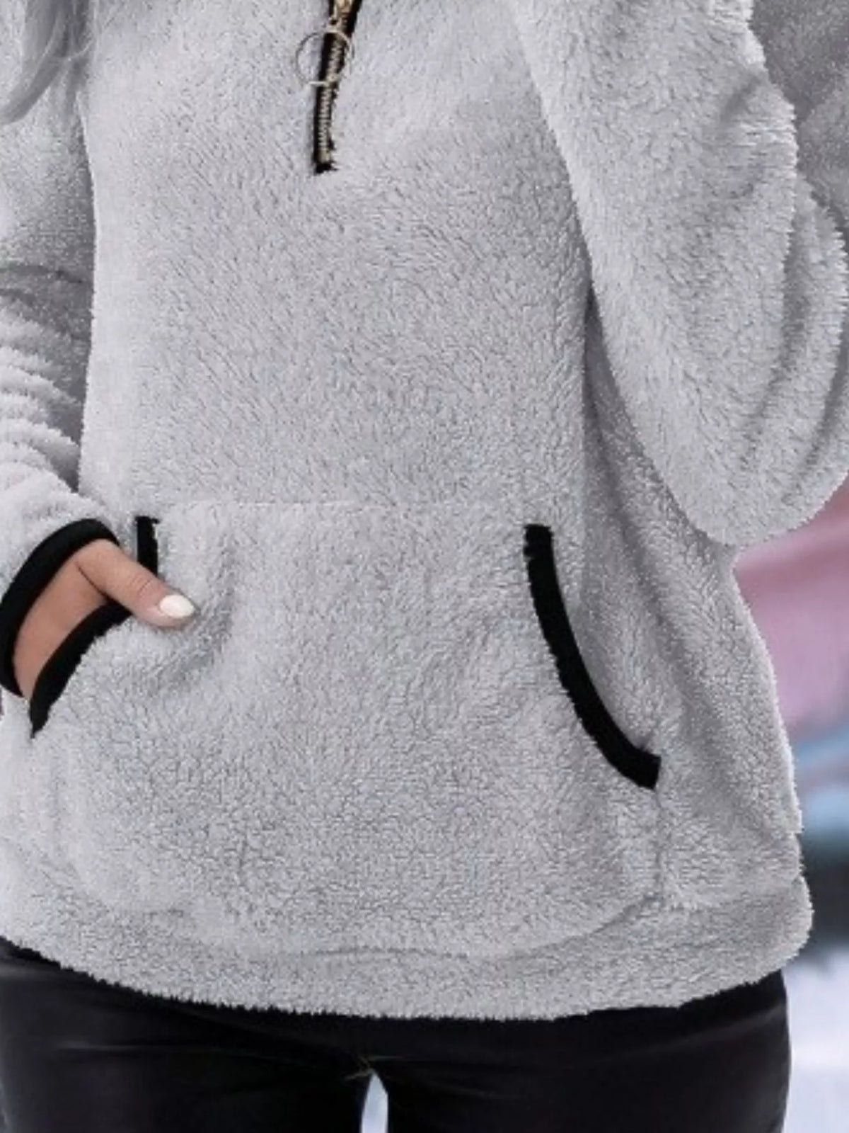Helen | Women's Cosy Teddy Fleece Half-Zip Pullover Jumper for Winter