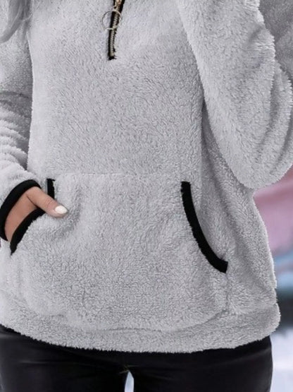Helen | Women's Cosy Teddy Fleece Half-Zip Pullover Jumper for Winter