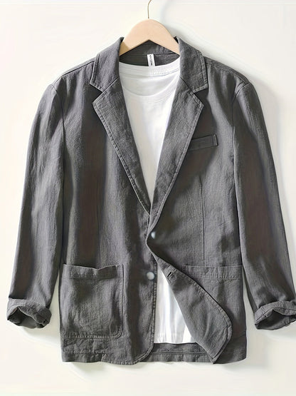 Nathan | Men's Classic Cotton Lapel Jacket
