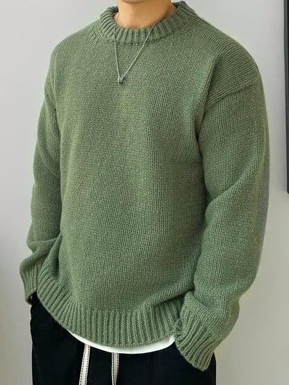 Quentin | Men's Solid-Knit Crewneck Jumper for Winter