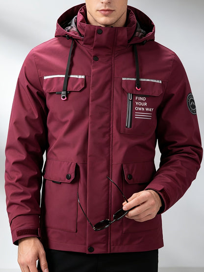 Frank | Men's Hooded Alphabet Zip-Up Jacket