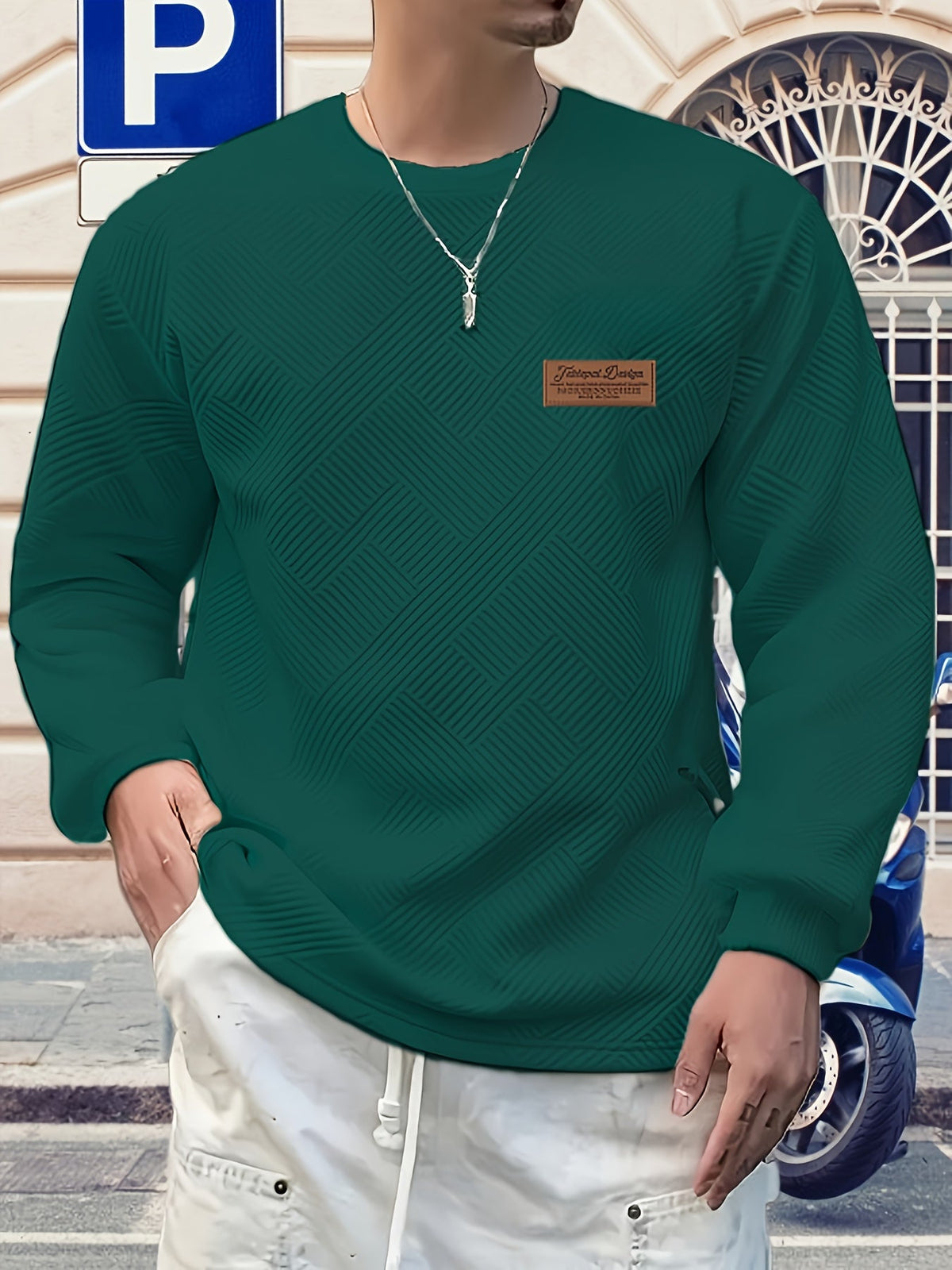 Ethan | Men's Jacquard Crew Neck Sweatshirt