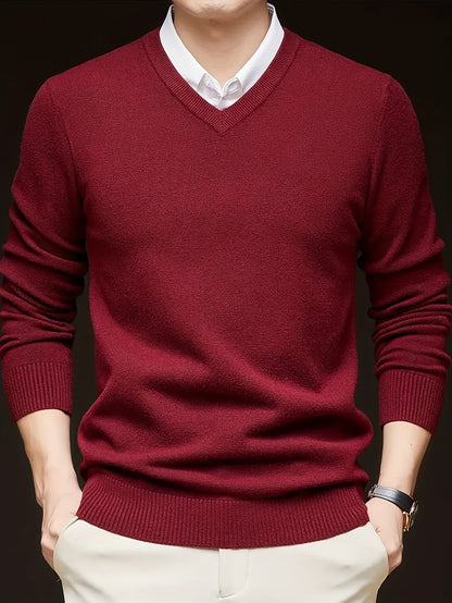 Connor | Men's Classic V-Neck Knit Jumper for Winter