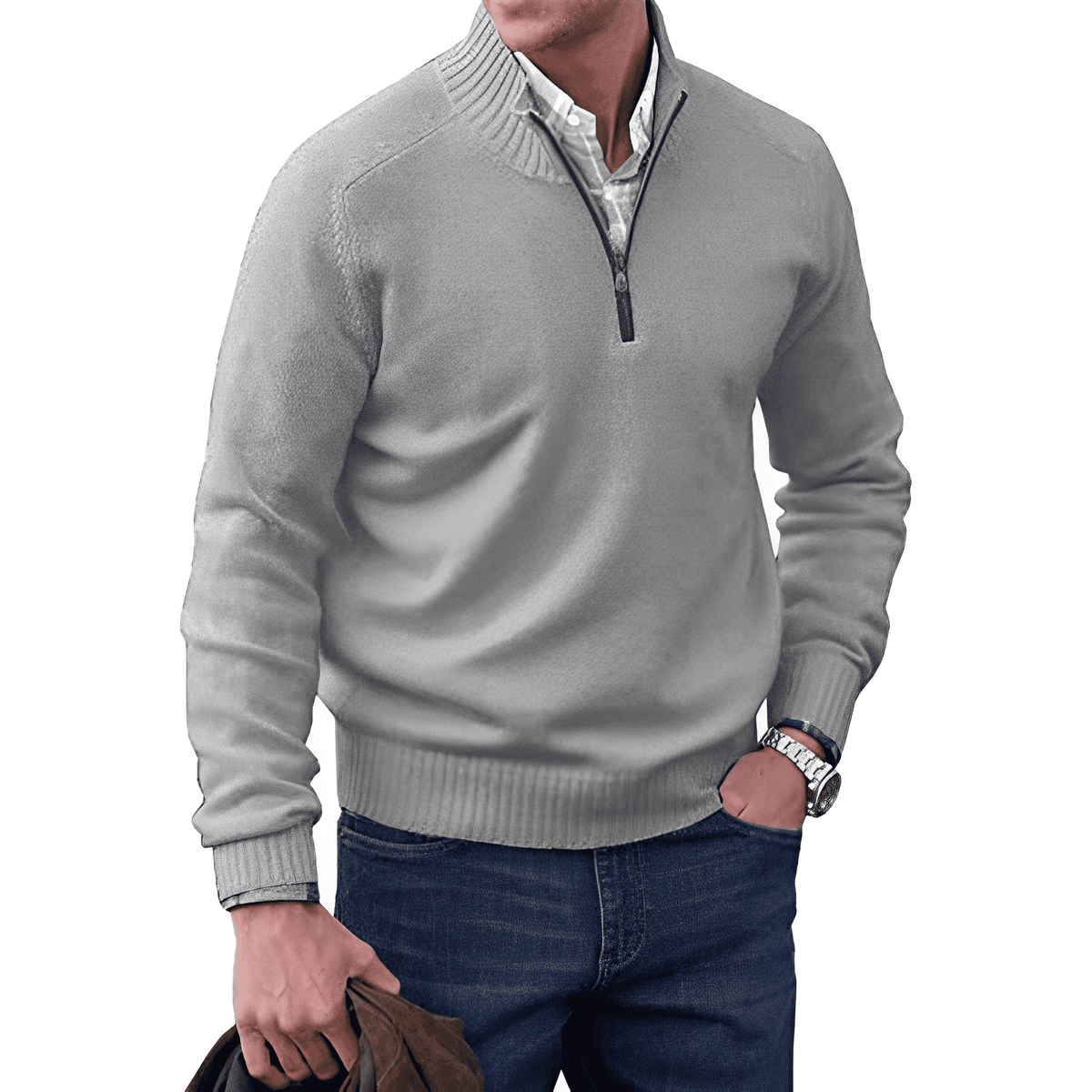 Oliver | Men's Zippered Knit Pullover Jumper for Winter