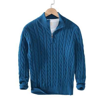 Henry | Men's Cable Knit Quarter-Zip Sweater