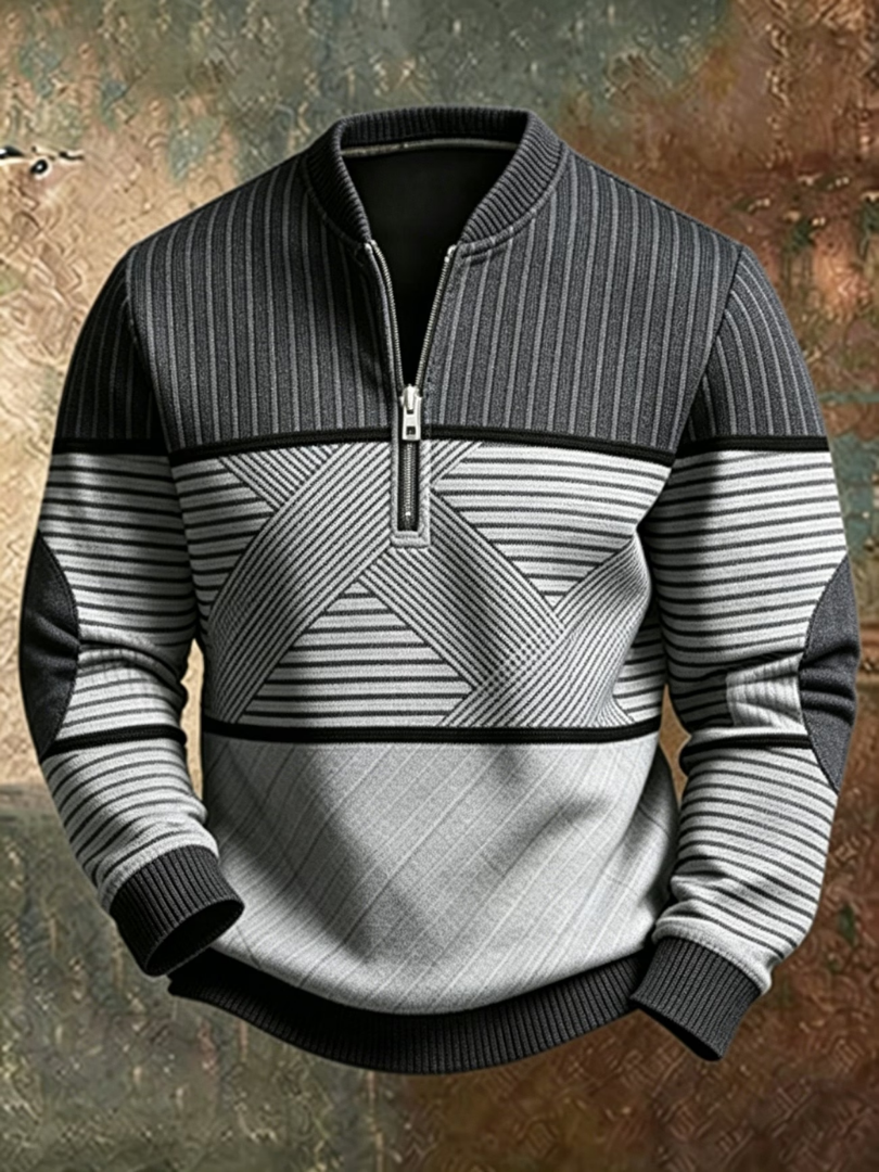 Lewis | Men's Contrast Half-Zip Jumper for Winter