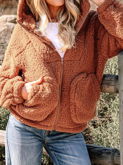 Marjorie | Women's Cosy Relaxed-Fit Teddy Zip-Up Jacket for Winter