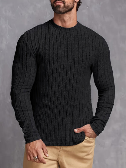 Hugo | Men's Classic Striped Rib-Knit Jumper for Winter
