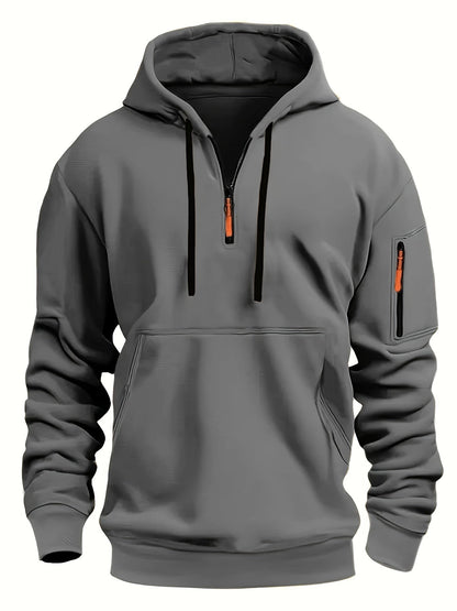 Callum | Men's Classic Solid Zip-Up Hoodie for Winter